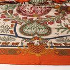 Hermès Carré 140 "Decoupages" Cashmere x Silk handkerchief in Orange