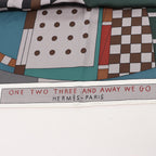 Hermès Carré 140 "ONE TWO THREE AND AWAY WE GO" Silk handkerchief in Gray