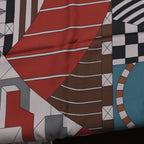 Hermès Carré 140 "ONE TWO THREE AND AWAY WE GO" Silk handkerchief in Gray