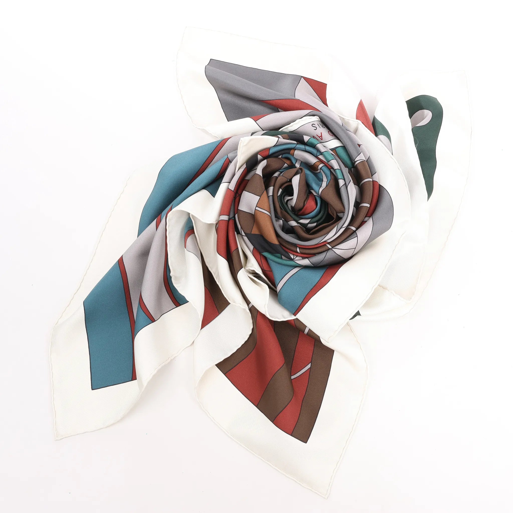 Hermès Carré 140 "ONE TWO THREE AND AWAY WE GO" Silk handkerchief in Gray