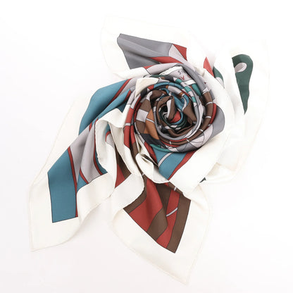 Hermès Carré 140 "ONE TWO THREE AND AWAY WE GO" Silk handkerchief in Gray