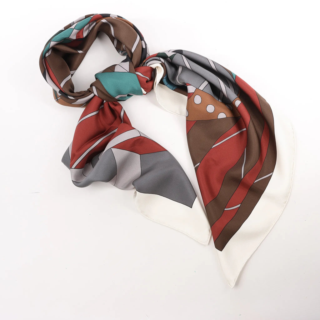 Hermès Carré 140 "ONE TWO THREE AND AWAY WE GO" Silk handkerchief in Gray