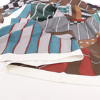 Hermès Carré 140 "ONE TWO THREE AND AWAY WE GO" Silk handkerchief in Gray