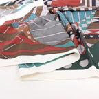 Hermès Carré 140 "ONE TWO THREE AND AWAY WE GO" Silk handkerchief in Gray