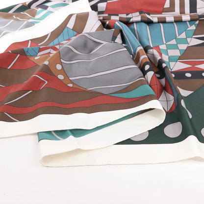 Hermès Carré 140 "ONE TWO THREE AND AWAY WE GO" Silk handkerchief in Gray