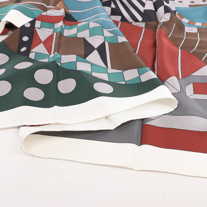 Hermès Carré 140 "ONE TWO THREE AND AWAY WE GO" Silk handkerchief in Gray