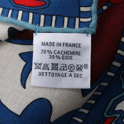 Hermès Carré 140 "PAISLEY FROM PAISLEY" Cashmere & Silk handkerchief in Navy Blue