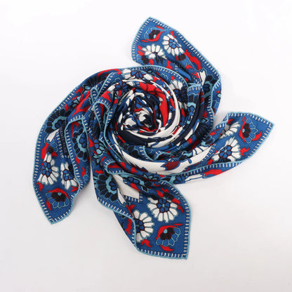 Hermès Carré 140 "PAISLEY FROM PAISLEY" Cashmere & Silk handkerchief in Navy Blue