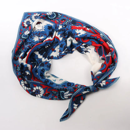 Hermès Carré 140 "PAISLEY FROM PAISLEY" Cashmere & Silk handkerchief in Navy Blue