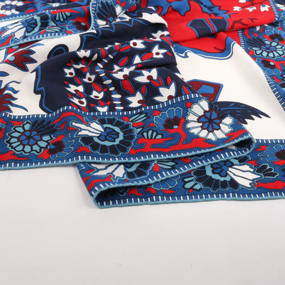 Hermès Carré 140 "PAISLEY FROM PAISLEY" Cashmere & Silk handkerchief in Navy Blue