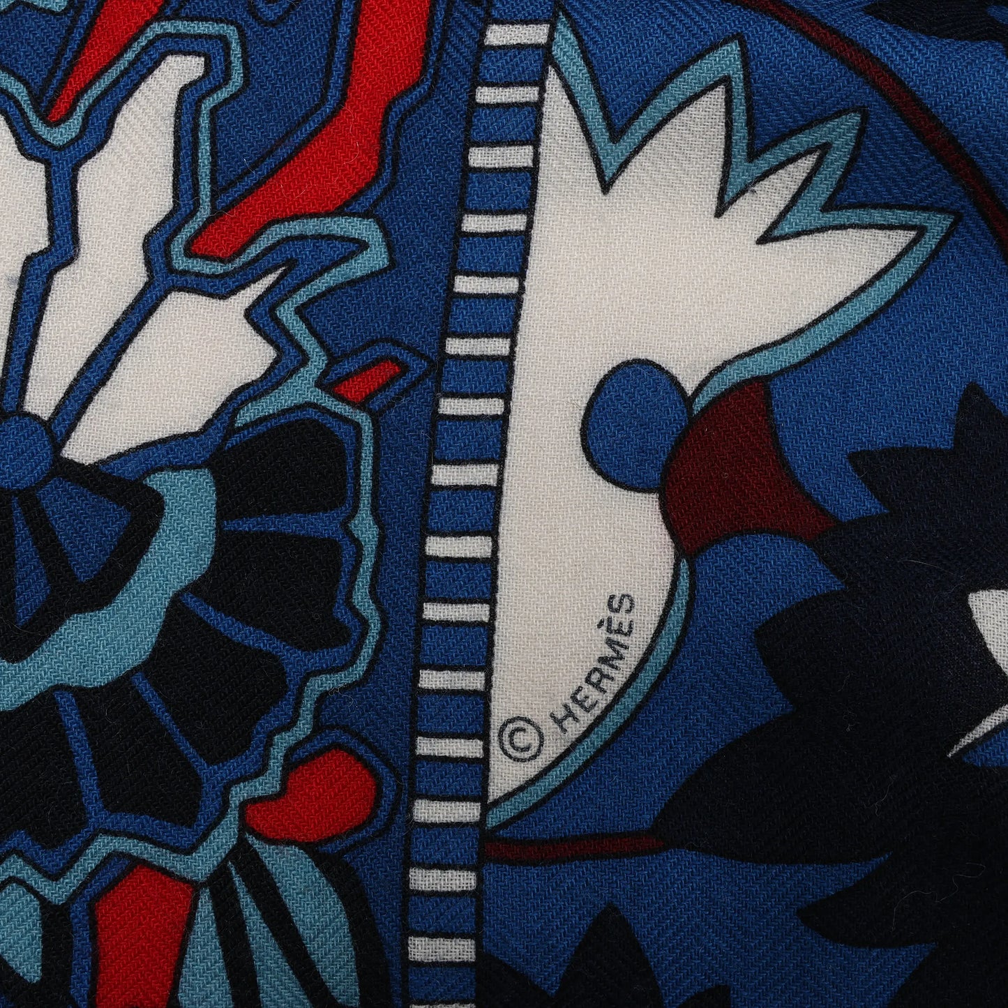 Hermès Carré 140 "PAISLEY FROM PAISLEY" Cashmere & Silk handkerchief in Navy Blue