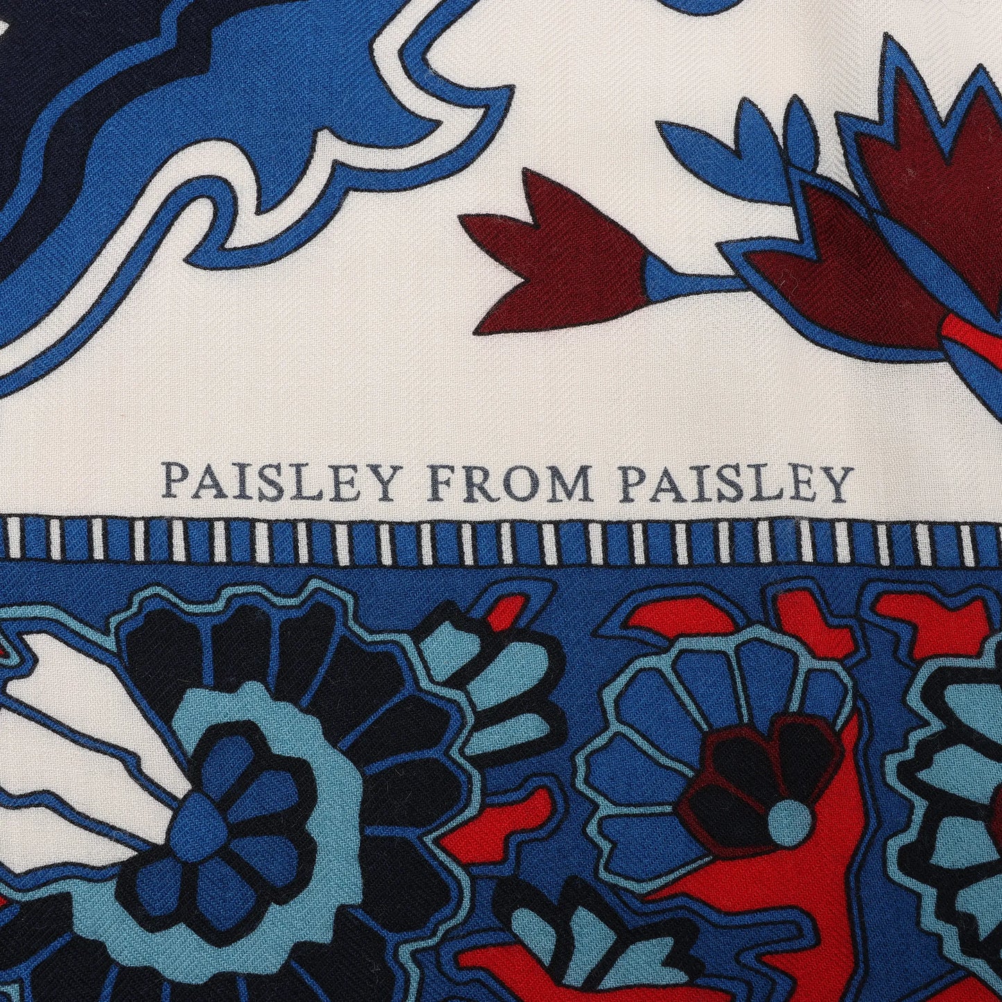 Hermès Carré 140 "PAISLEY FROM PAISLEY" Cashmere & Silk handkerchief in Navy Blue