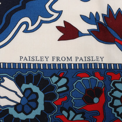 Hermès Carré 140 "PAISLEY FROM PAISLEY" Cashmere & Silk handkerchief in Navy Blue