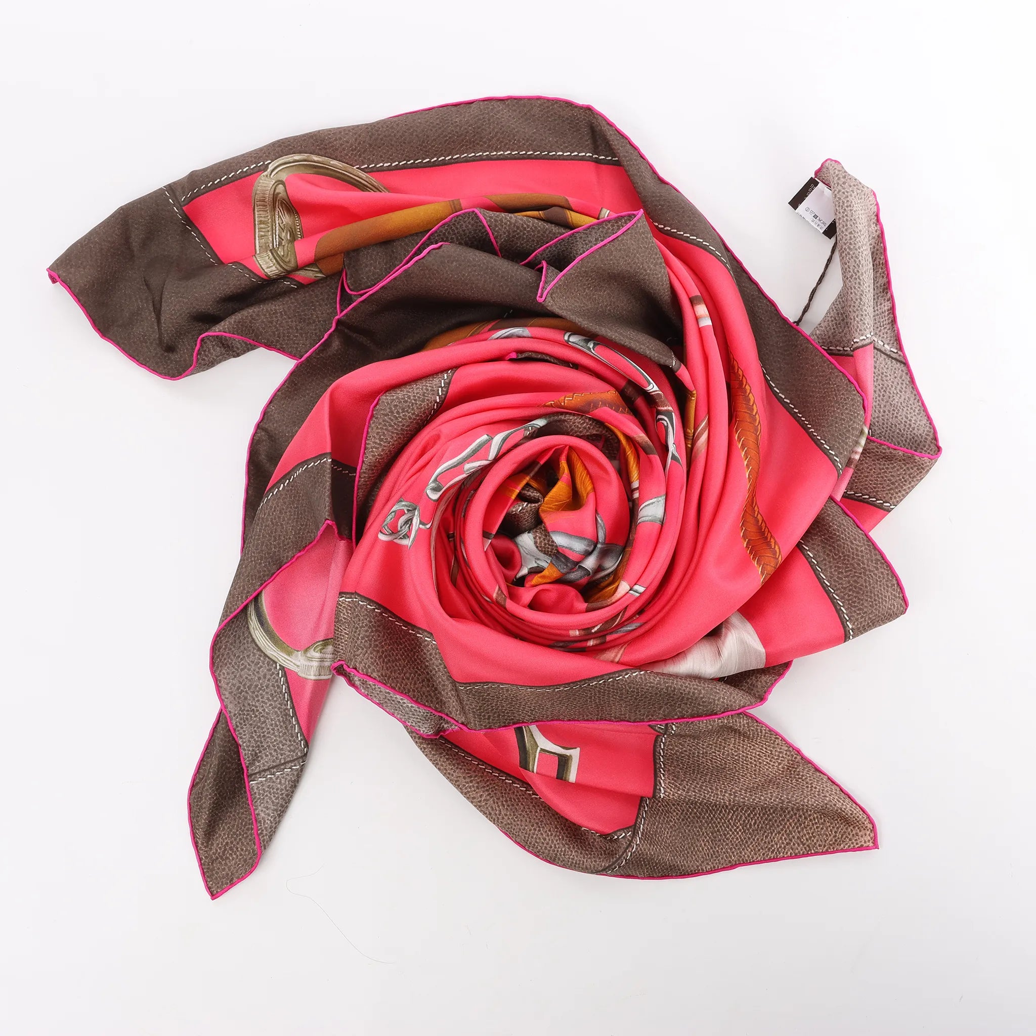 Hermès Carré 140 "Projets Carres au Crayon" Silk handkerchief in Pink