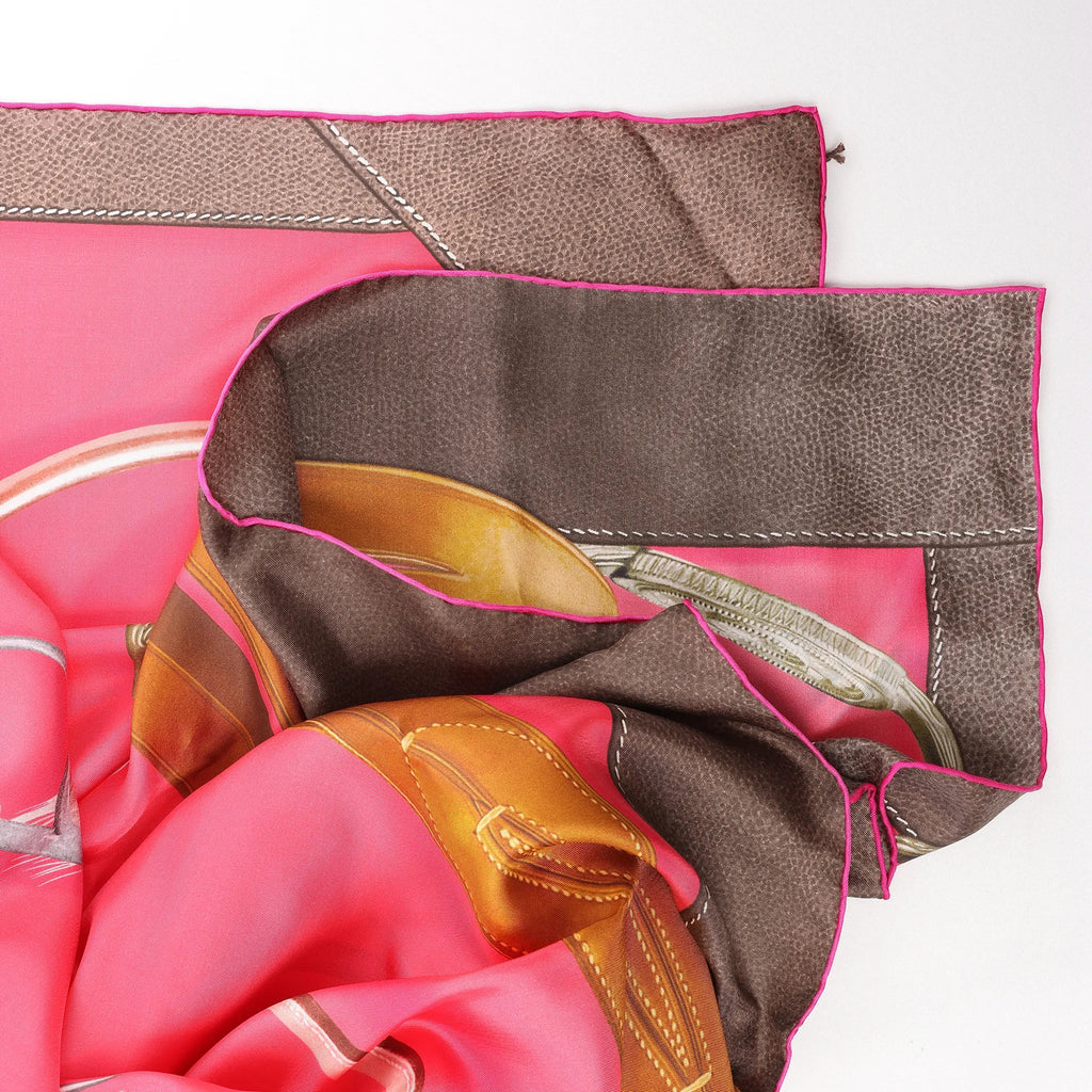 Hermès Carré 140 "Projets Carres au Crayon" Silk handkerchief in Pink