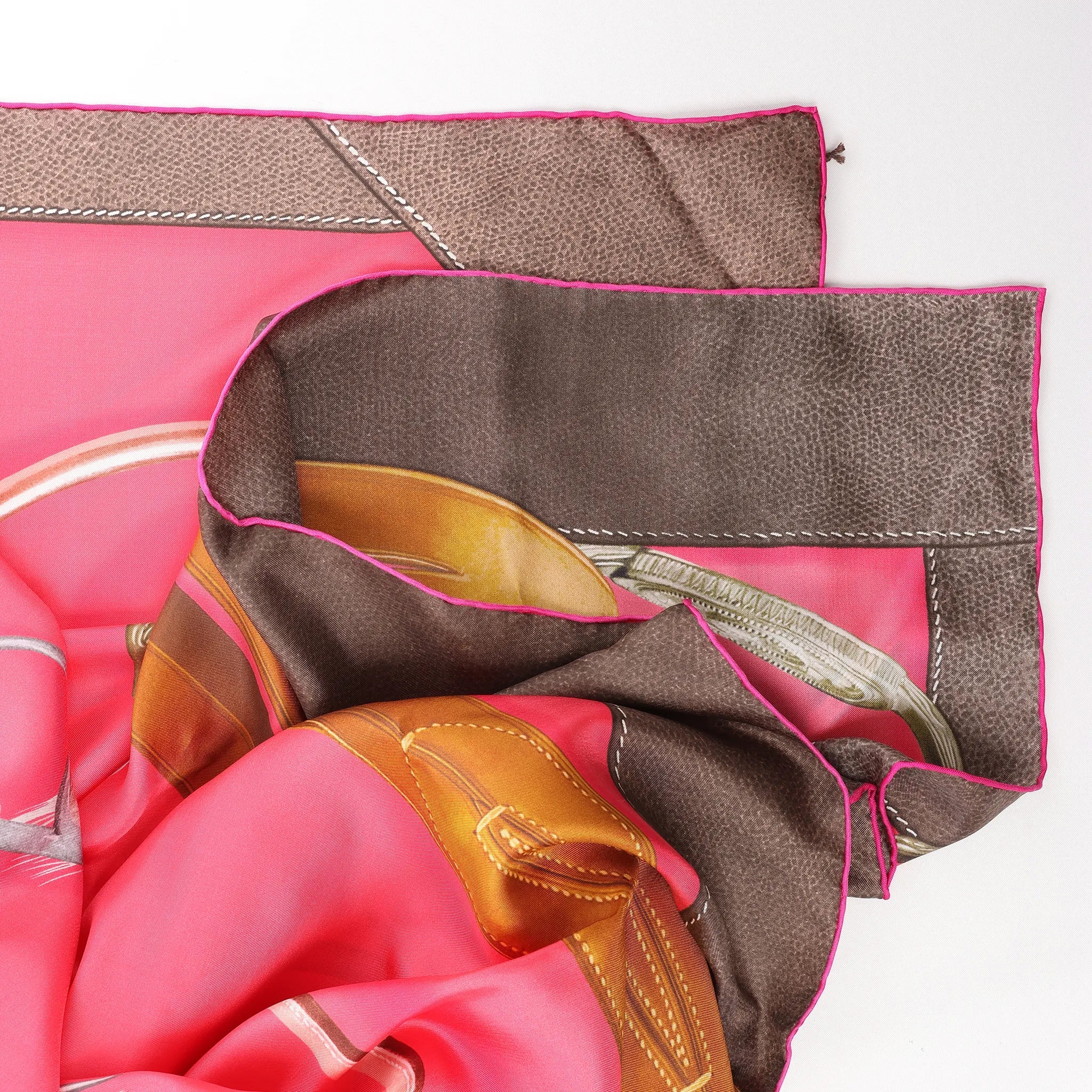 Hermès Carré 140 "Projets Carres au Crayon" Silk handkerchief in Pink