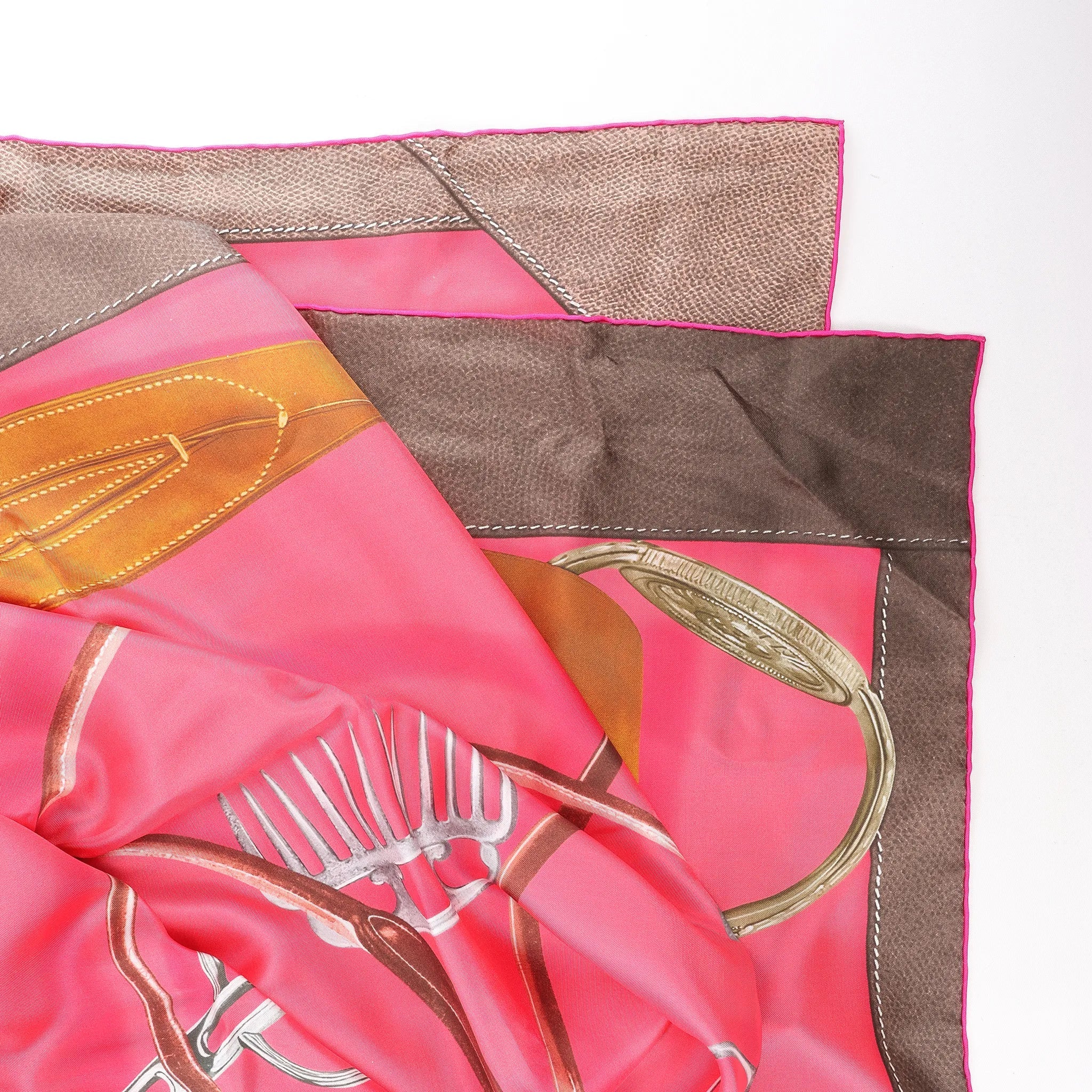 Hermès Carré 140 "Projets Carres au Crayon" Silk handkerchief in Pink