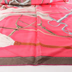 Hermès Carré 140 "Projets Carres au Crayon" Silk handkerchief in Pink
