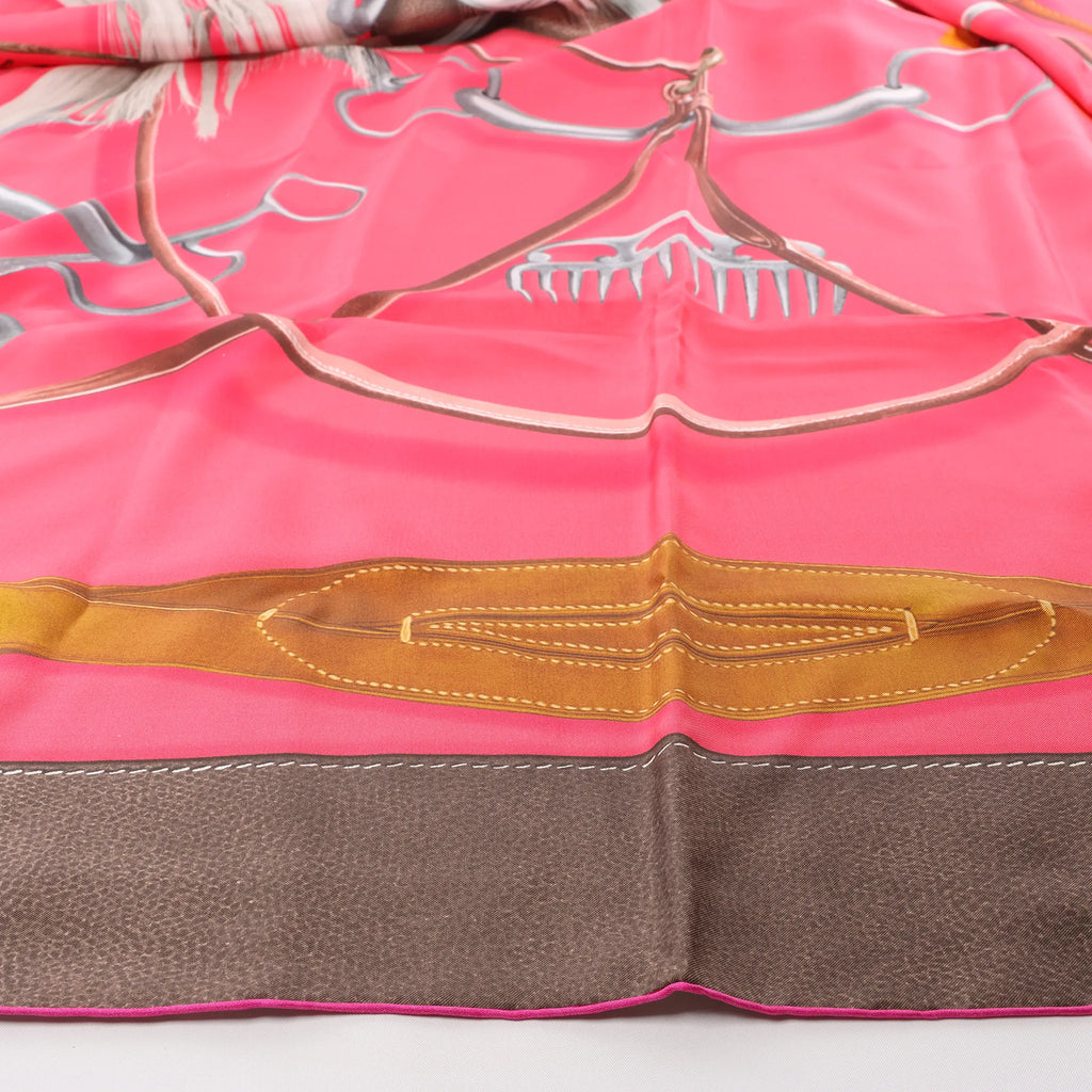 Hermès Carré 140 "Projets Carres au Crayon" Silk handkerchief in Pink