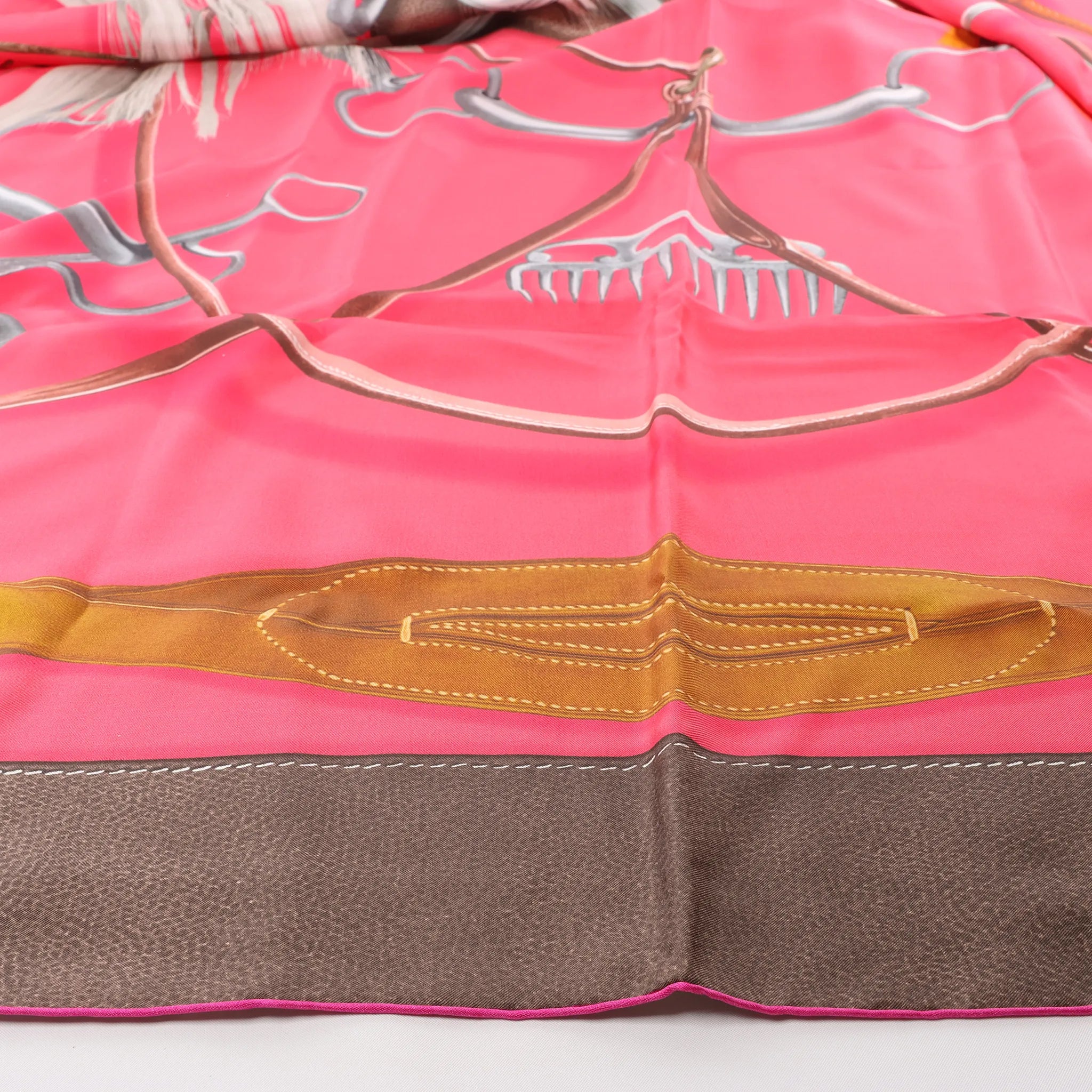 Hermès Carré 140 "Projets Carres au Crayon" Silk handkerchief in Pink