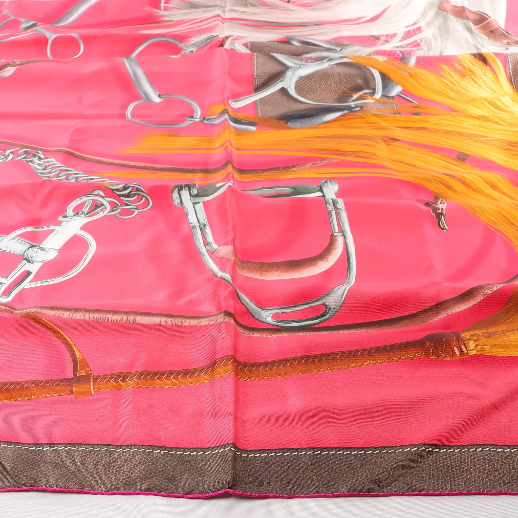 Hermès Carré 140 "Projets Carres au Crayon" Silk handkerchief in Pink
