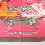 Hermès Carré 140 "Projets Carres au Crayon" Silk handkerchief in Pink