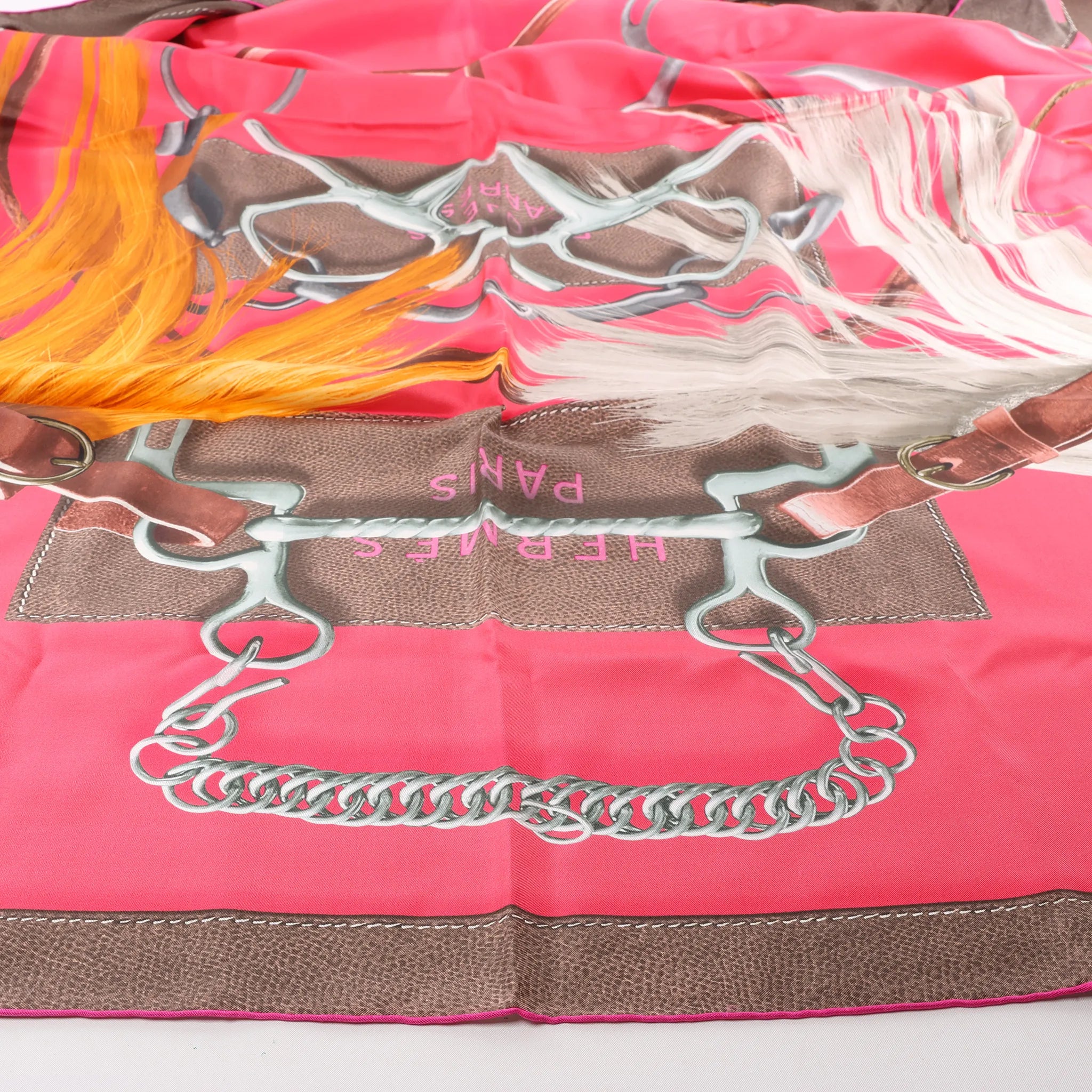 Hermès Carré 140 "Projets Carres au Crayon" Silk handkerchief in Pink