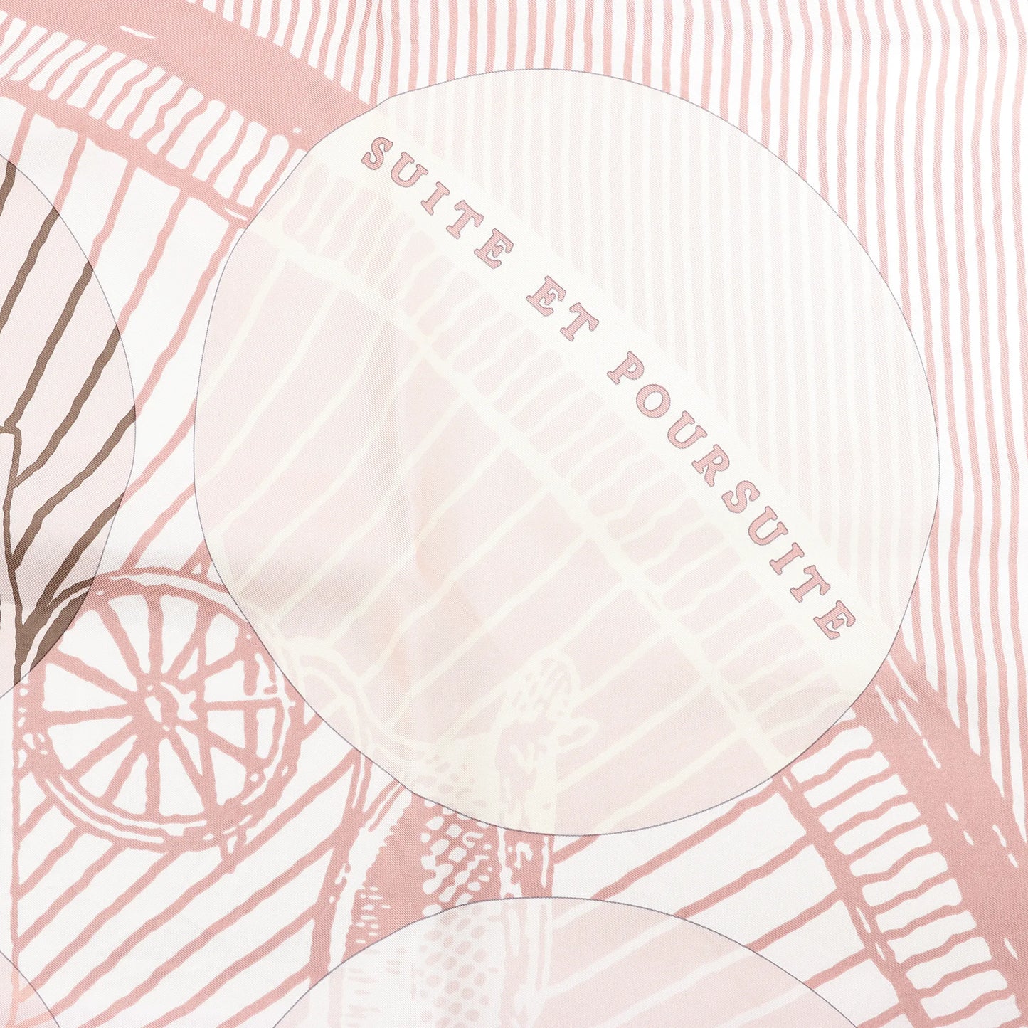 Hermès Carré 140 "SUITE ET POURSUITE" Silk handkerchief in Pink