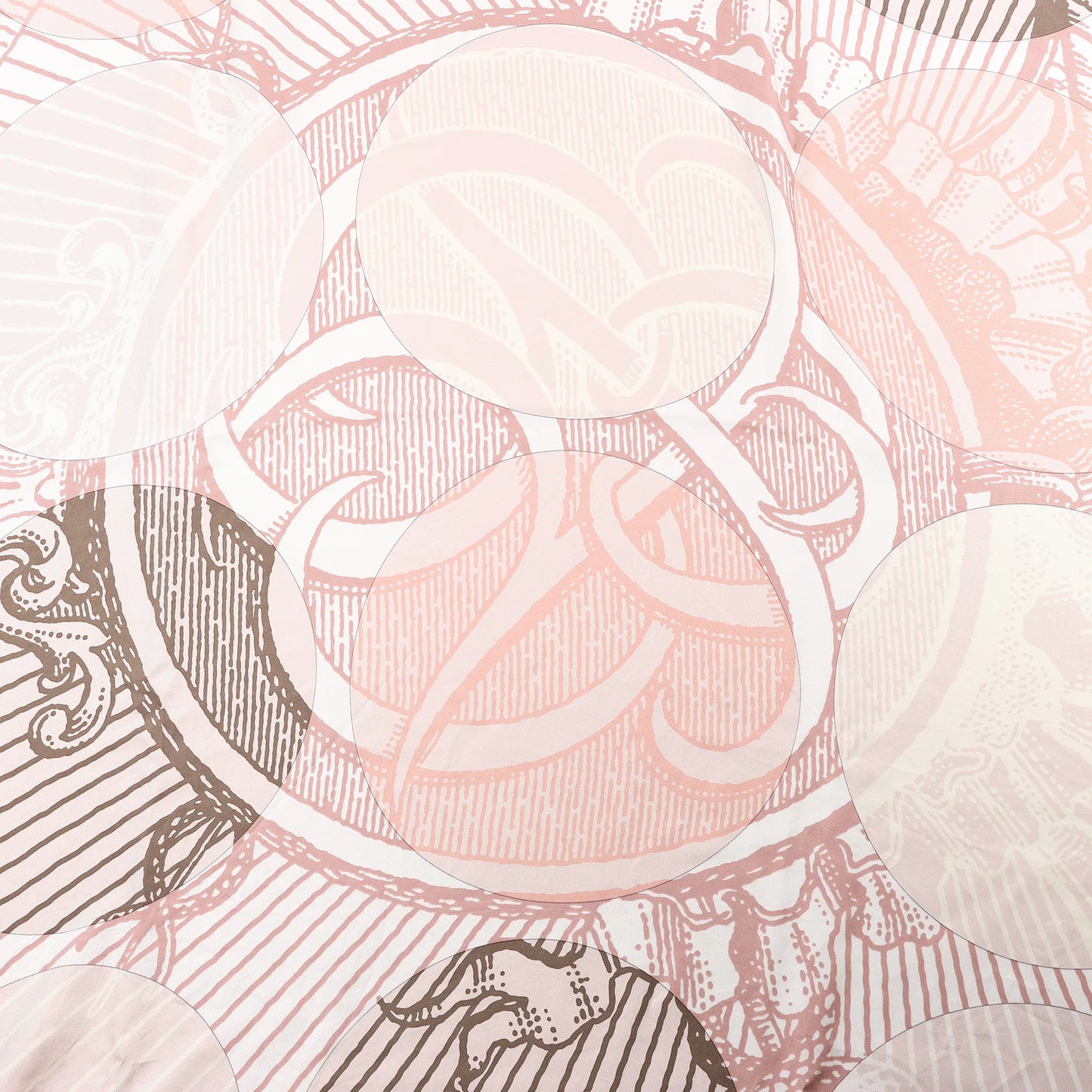 Hermès Carré 140 "SUITE ET POURSUITE" Silk handkerchief in Pink