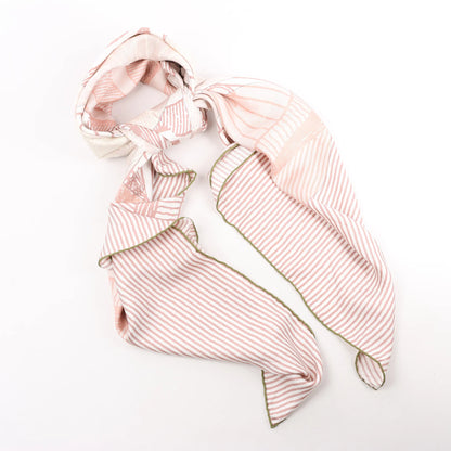 Hermès Carré 140 "SUITE ET POURSUITE" Silk handkerchief in Pink