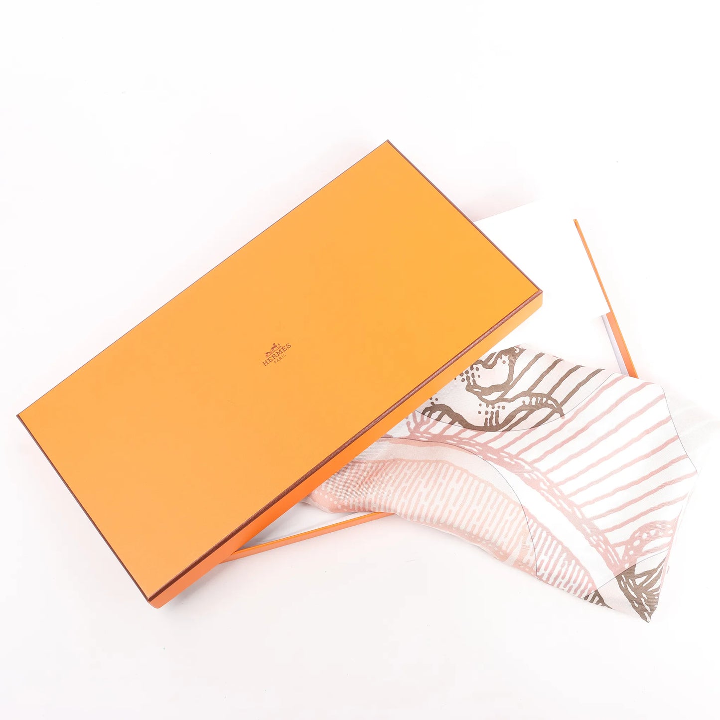 Hermès Carré 140 "SUITE ET POURSUITE" Silk handkerchief in Pink