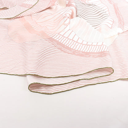 Hermès Carré 140 "SUITE ET POURSUITE" Silk handkerchief in Pink