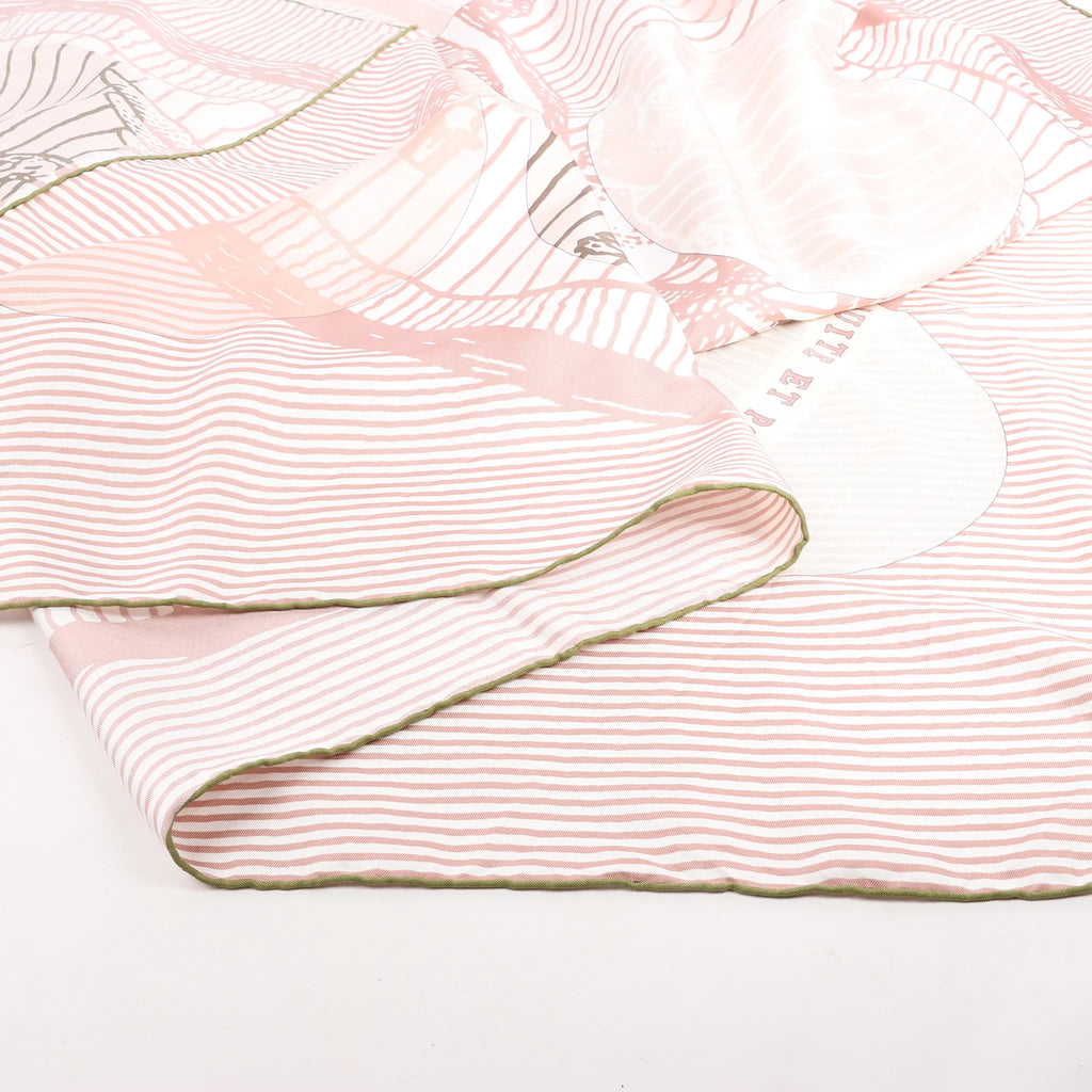 Hermès Carré 140 "SUITE ET POURSUITE" Silk handkerchief in Pink