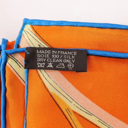 Hermès Carré 140 "LES DOMES CELESTES" Silk handkerchief in Orange