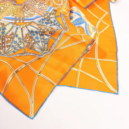 Hermès Carré 140 "LES DOMES CELESTES" Silk handkerchief in Orange