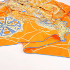 Hermès Carré 140 "LES DOMES CELESTES" Silk handkerchief in Orange