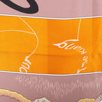 Hermès Carré 140 "Caleche Mors et Bouteilles" Silk handkerchief in Pink x Beige