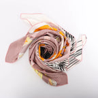 Hermès Carré 140 "Caleche Mors et Bouteilles" Silk handkerchief in Pink x Beige
