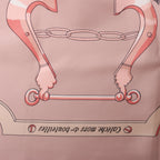 Hermès Carré 140 "Caleche Mors et Bouteilles" Silk handkerchief in Pink x Beige