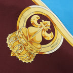 Hermès Carré 140 "Eperon d'Or" Silk handkerchief in Blue x Brown