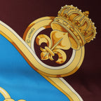 Hermès Carré 140 "Eperon d'Or" Silk handkerchief in Blue x Brown
