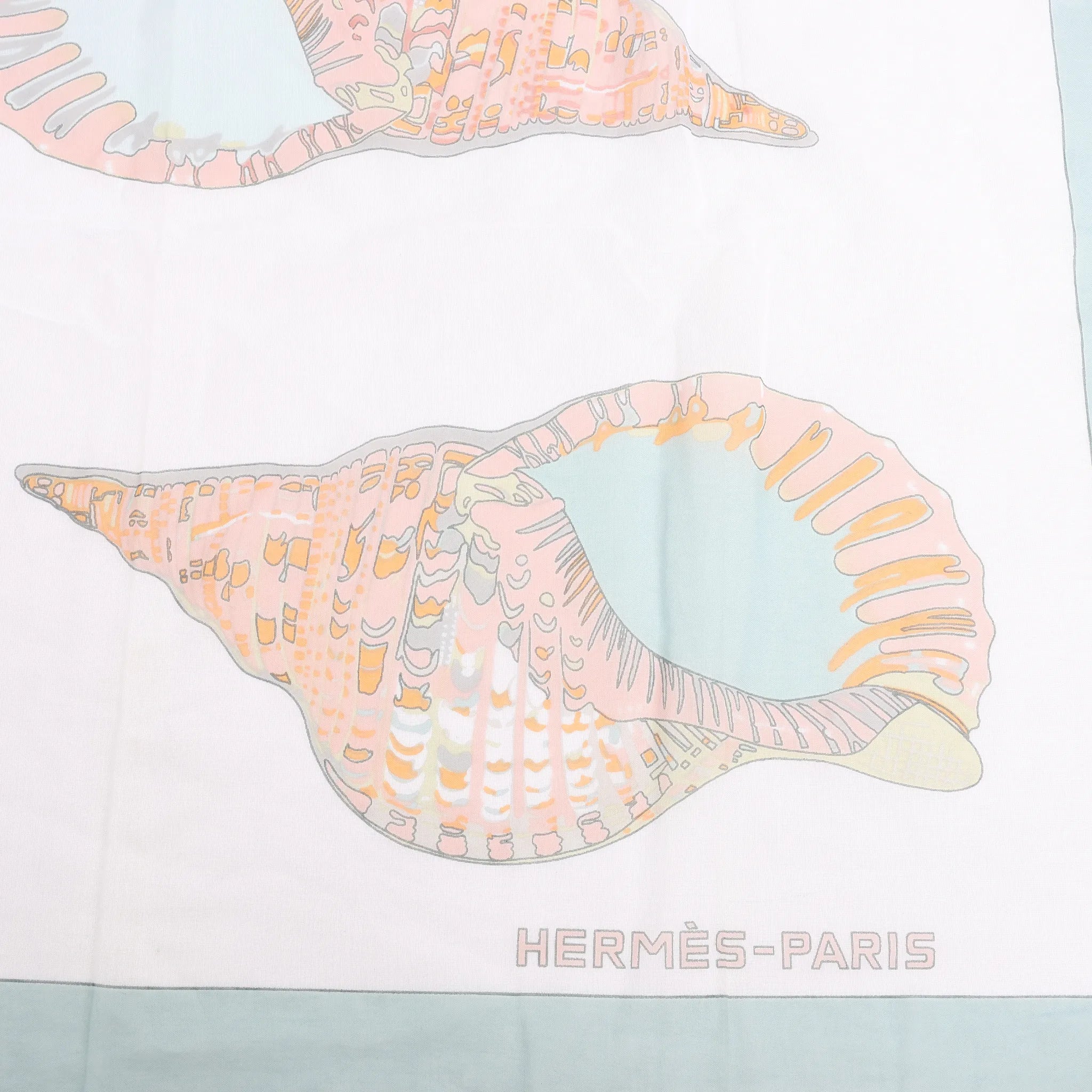 Hermès Carré "Shell" Cotton handkerchief in Blue