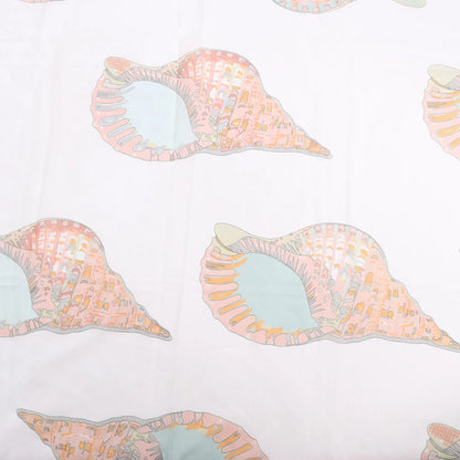 Mouchoir Hermès Carré « Coquillage » en coton bleu