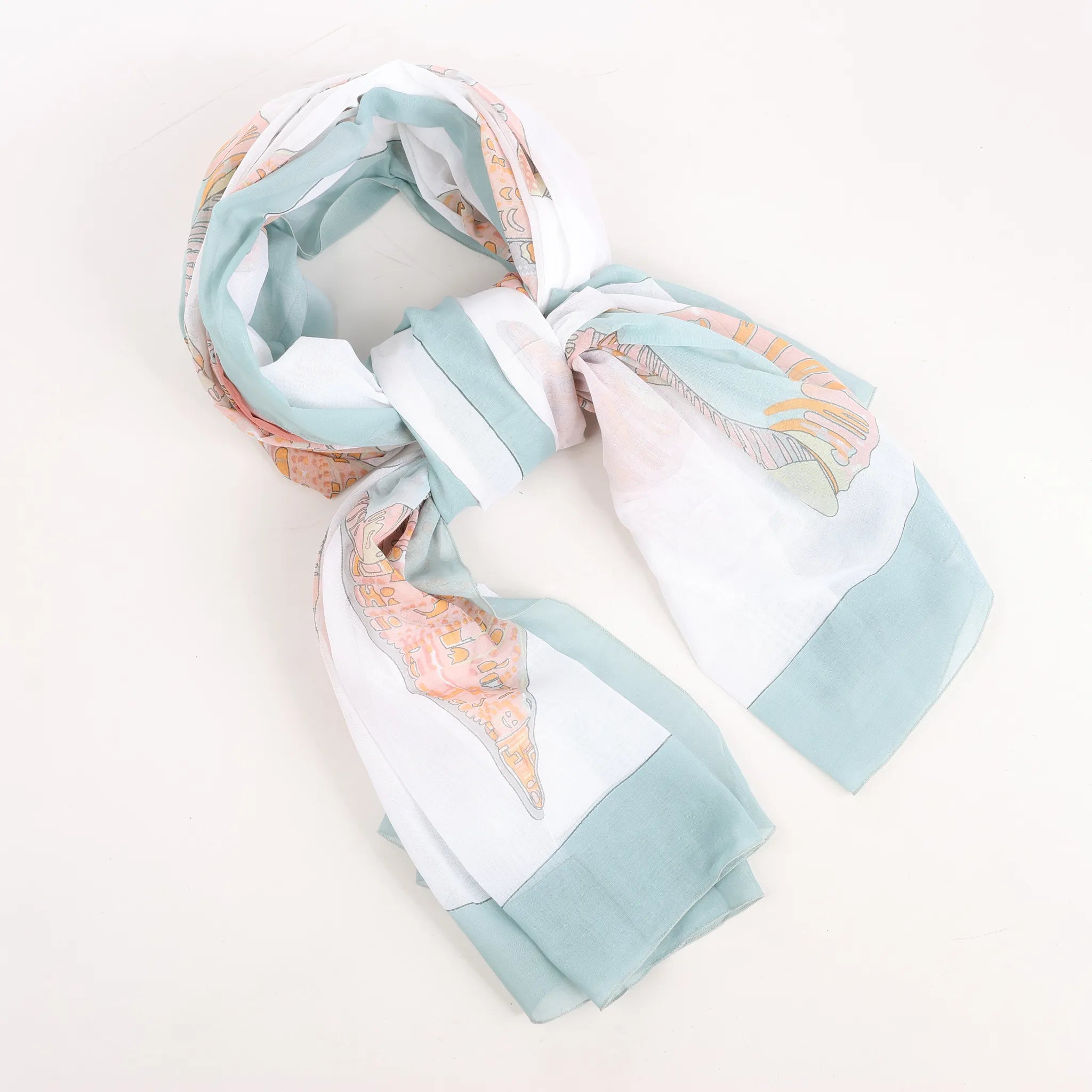 Hermès Carré "Shell" Cotton handkerchief in Blue