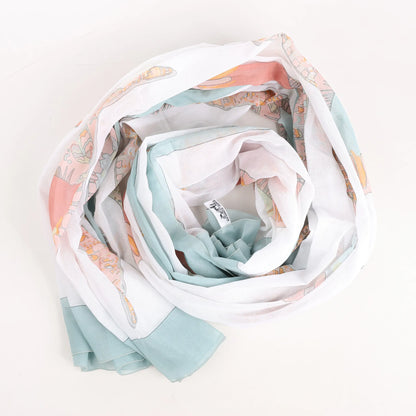 Mouchoir Hermès Carré « Coquillage » en coton bleu