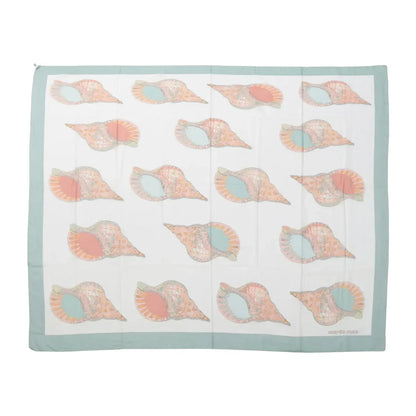 Mouchoir Hermès Carré « Coquillage » en coton bleu