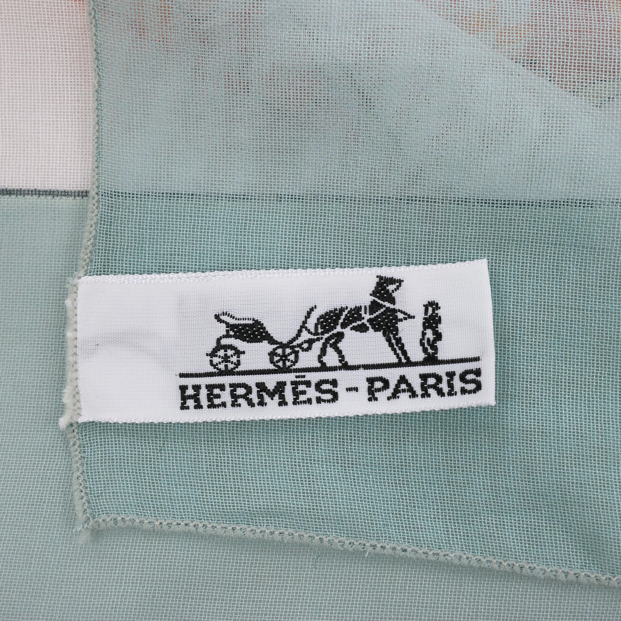 Hermès Carré "Shell" Cotton handkerchief in Blue