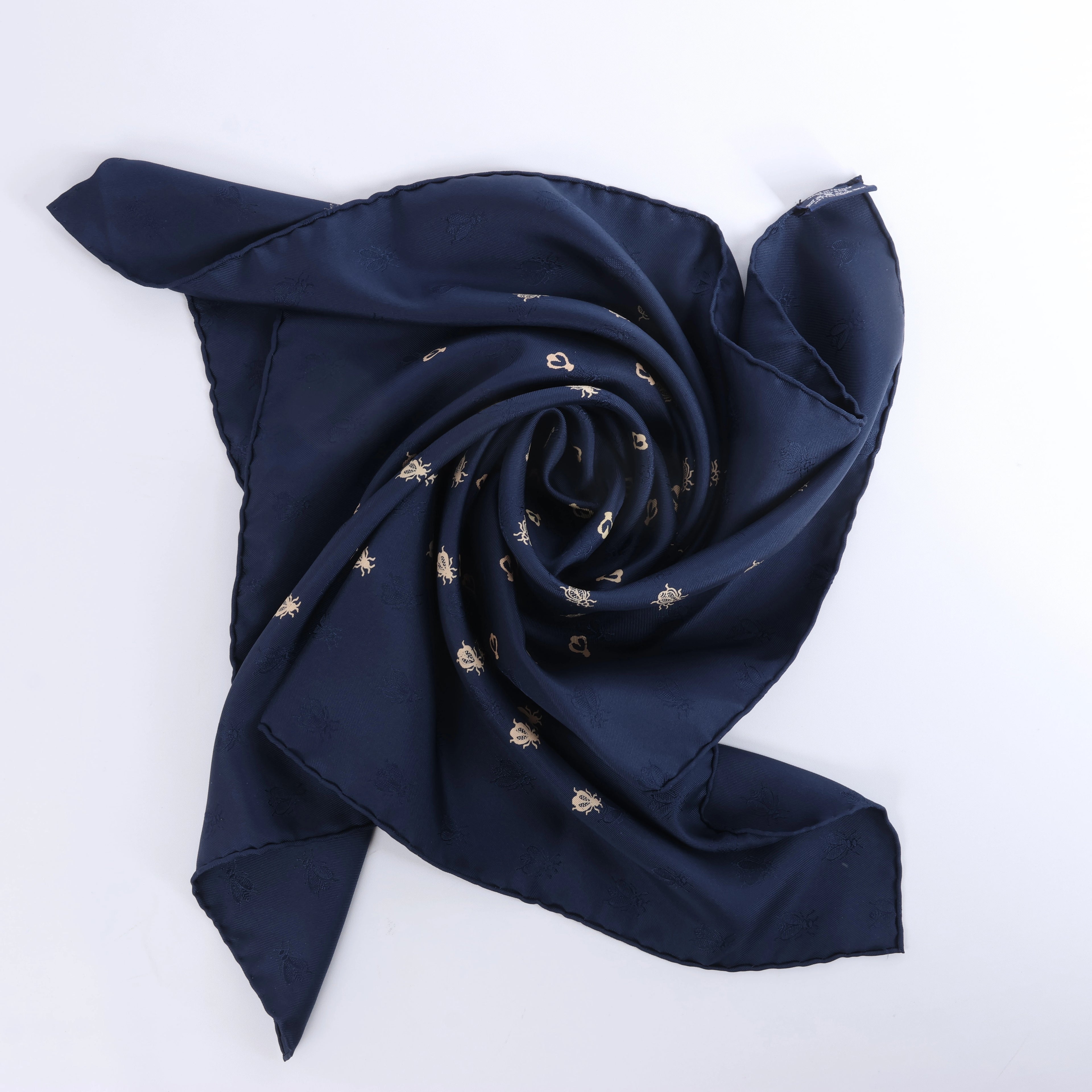 Pañuelo de seda Hermès Carré 70 "soleil de soie" en azul