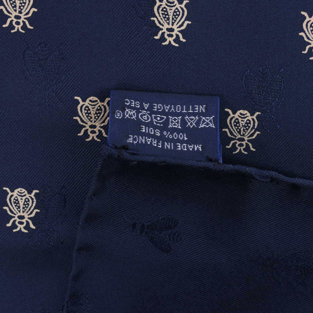Pañuelo de seda Hermès Carré 70 "soleil de soie" en azul