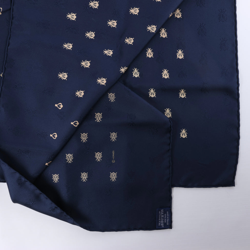 Pañuelo de seda Hermès Carré 70 "soleil de soie" en azul